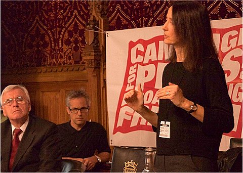 Natalie Fenton addresses the Manifesto launch meeting at the House of Commons
